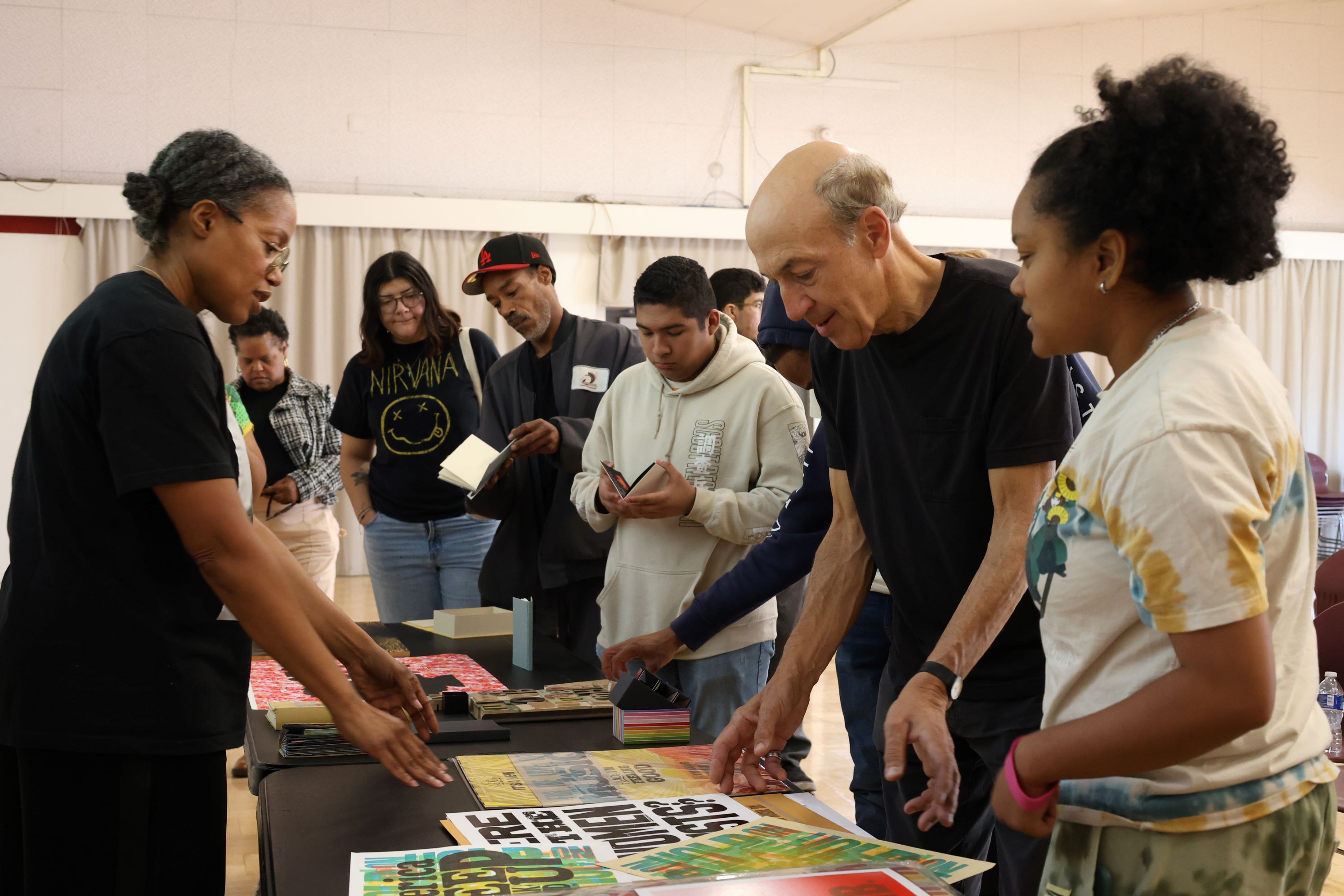 Jennifer Graves with students