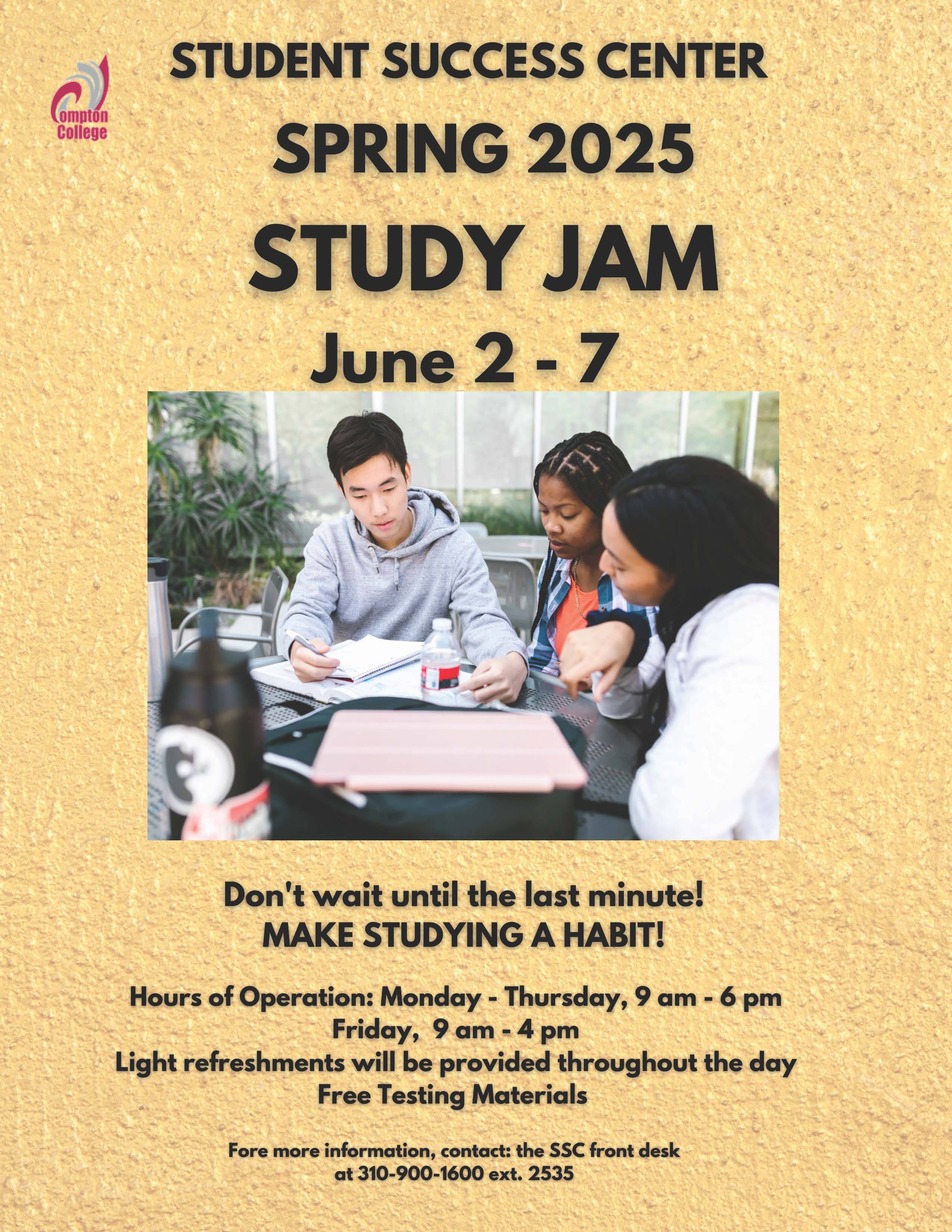 Study Jam Flyer SSC Spring Study Jam 2025