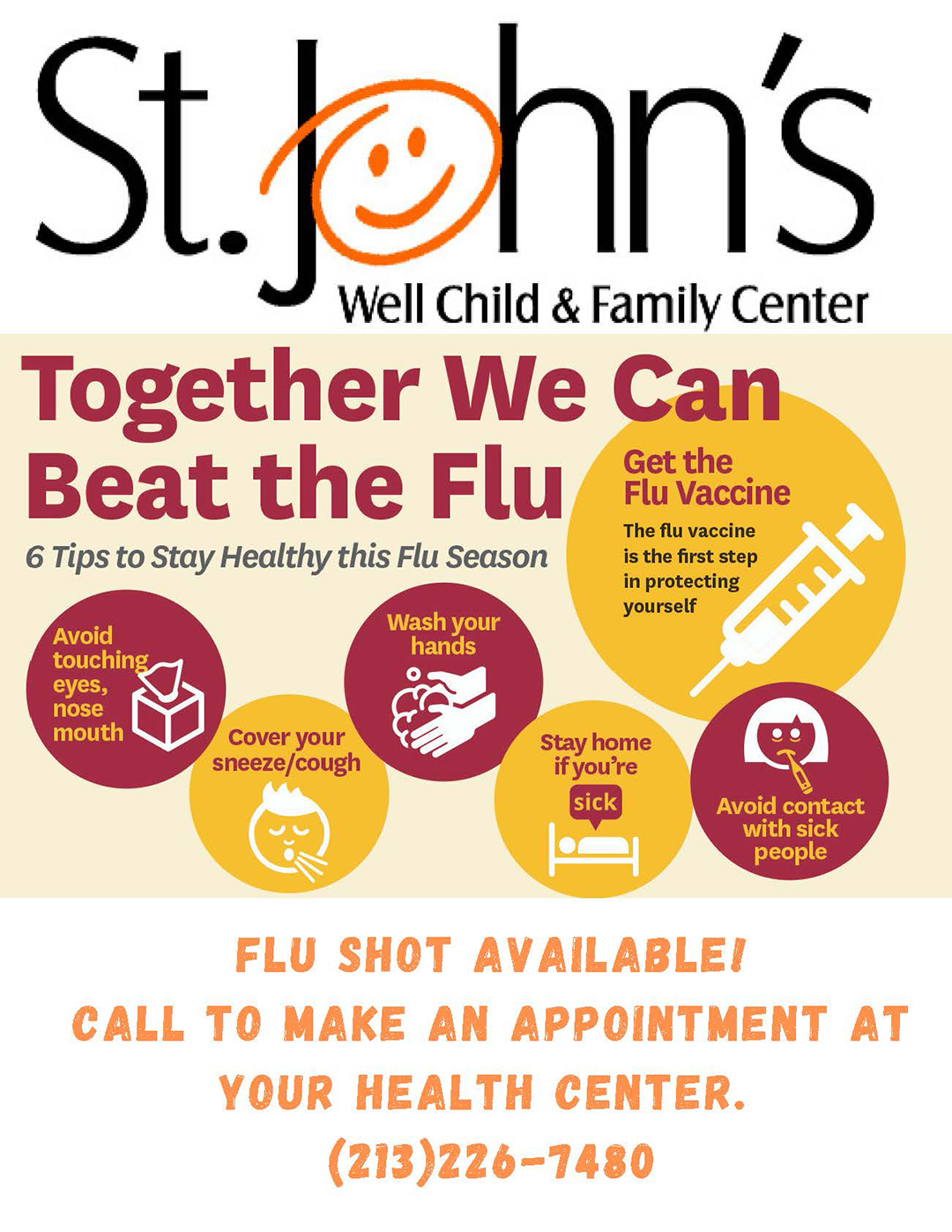 St. John's Health Center Flu Season flyer