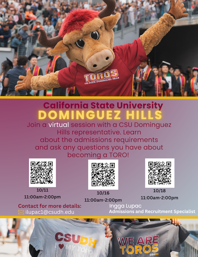 Flyer for CSUDH October Virtual Visits